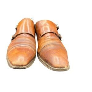 Stacey Adams Grand OS Double Monk Strap Brown Leather Dress Shoes Mens 11